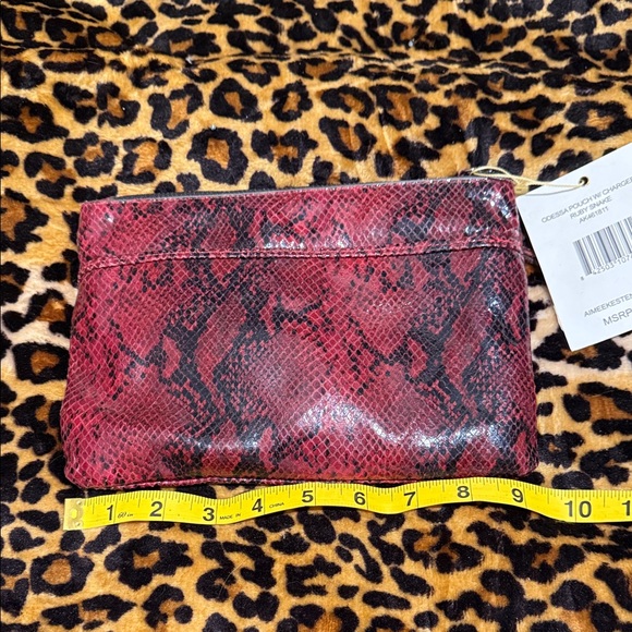 Aimee Kestenberg Red Snake Print Wristlet